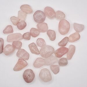 Rosenkvarts trumlad sten – rosa kristall för kärlek