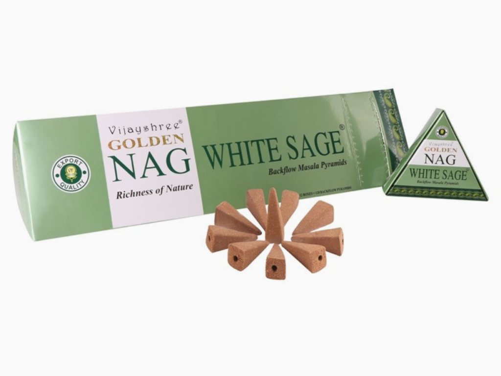 Inc Backflow Golden Nag White Sage rökelse